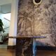 Table basse en marbre noir octogonale 1970-80