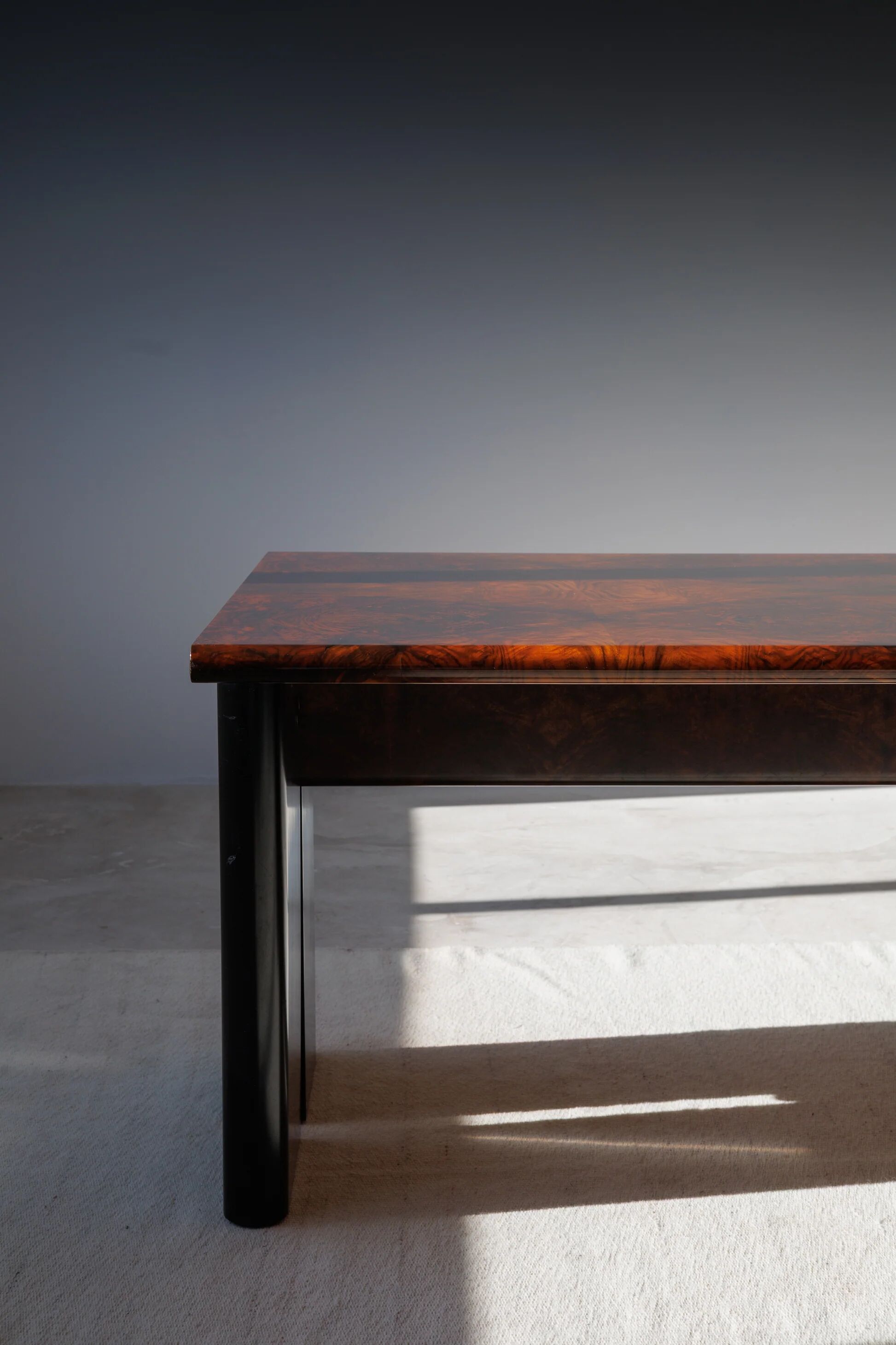 Executive burlwood desk 1980s
