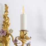 Paire d’appliques en bronze et à décor de fleurs. Circa 1880.