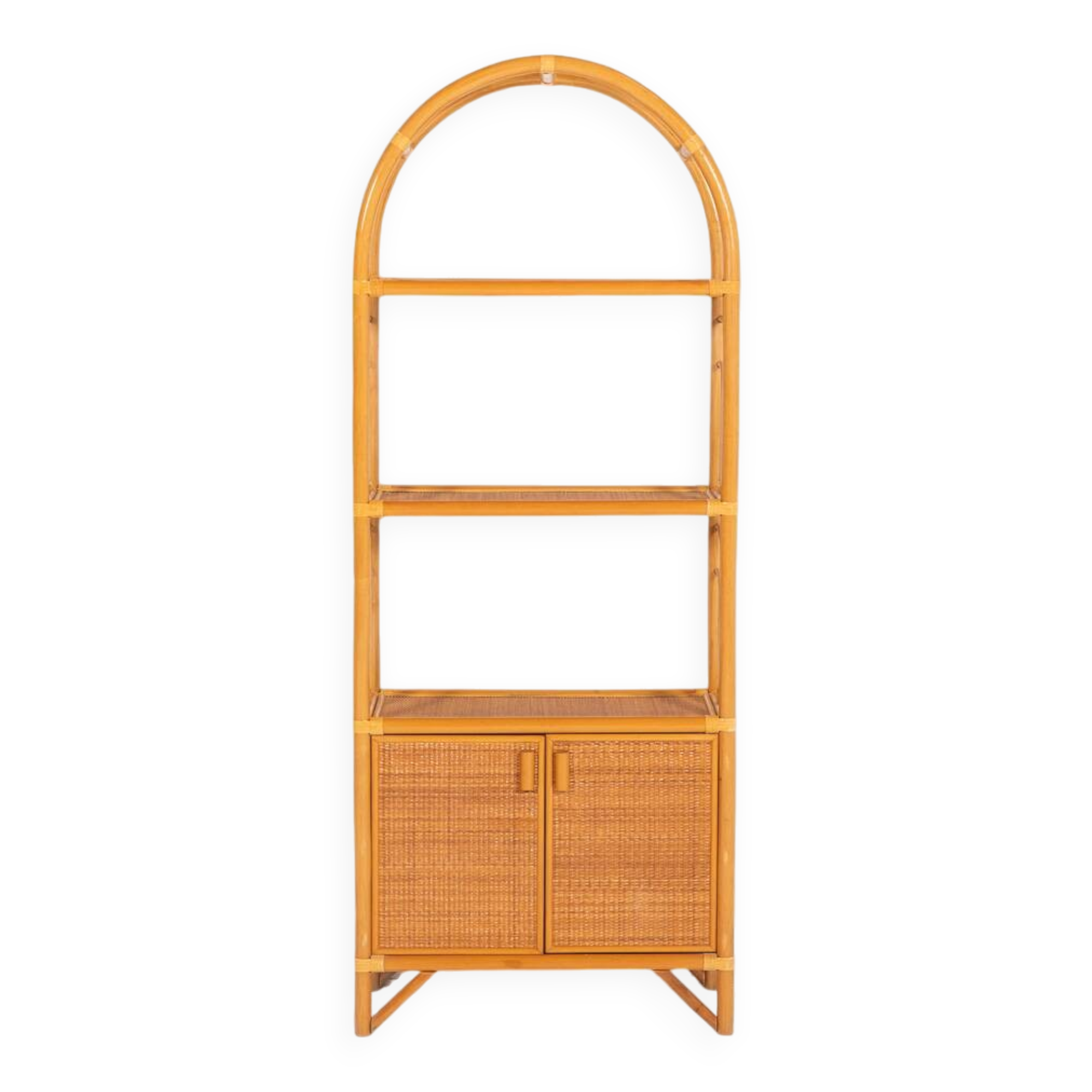 Armoire vintage en bambou et rotin, années 1980