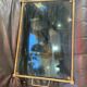 Bronze and glass top imitating bamboo