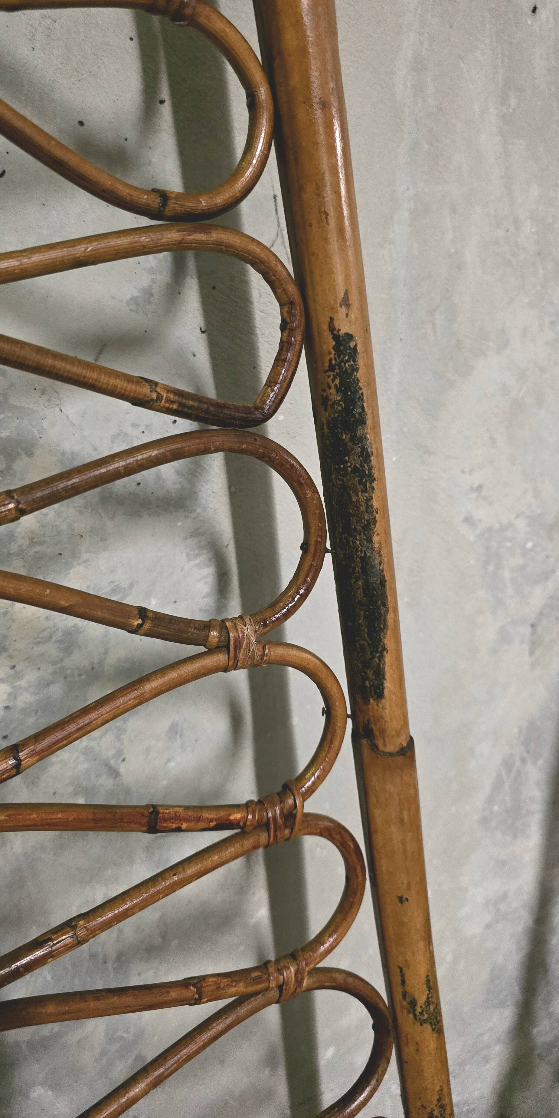 Set of 4 bamboo chairs produced, 1960