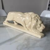 Fontinelle crackled ceramic walking lion