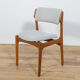 Mid Century Teak Model 42 Dining Chairs by Kai Kristiansen for Schou Andersen, 1960s, Set of 4