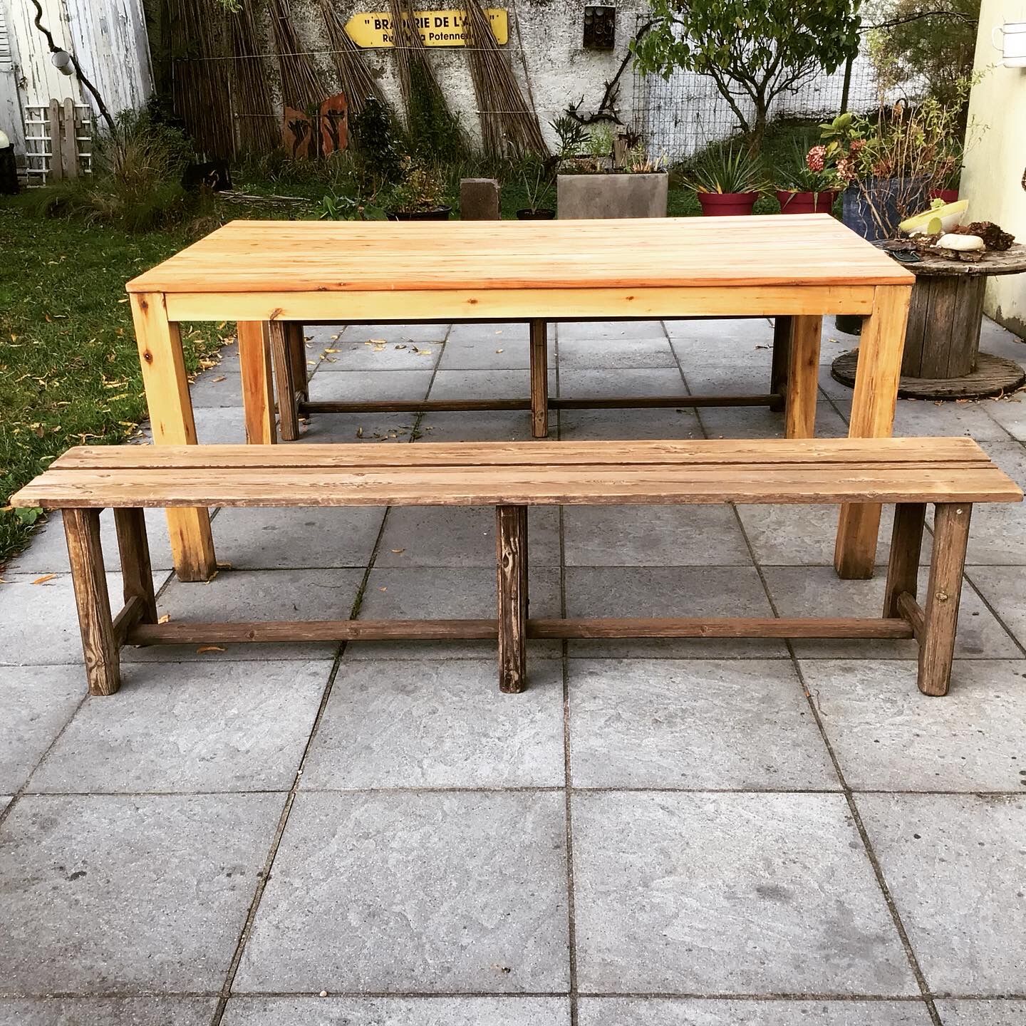 Pair of farm benches