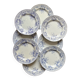 8 assiettes plates en terre de fer Bouquets, Creil et Montereau fin 19eme