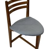 Vintage rare three-legged dining chair 1960s oak heart chair