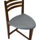 Chaise de salle à manger à trois pieds vintage rare des années 1960, chaise en chêne en forme de cœur