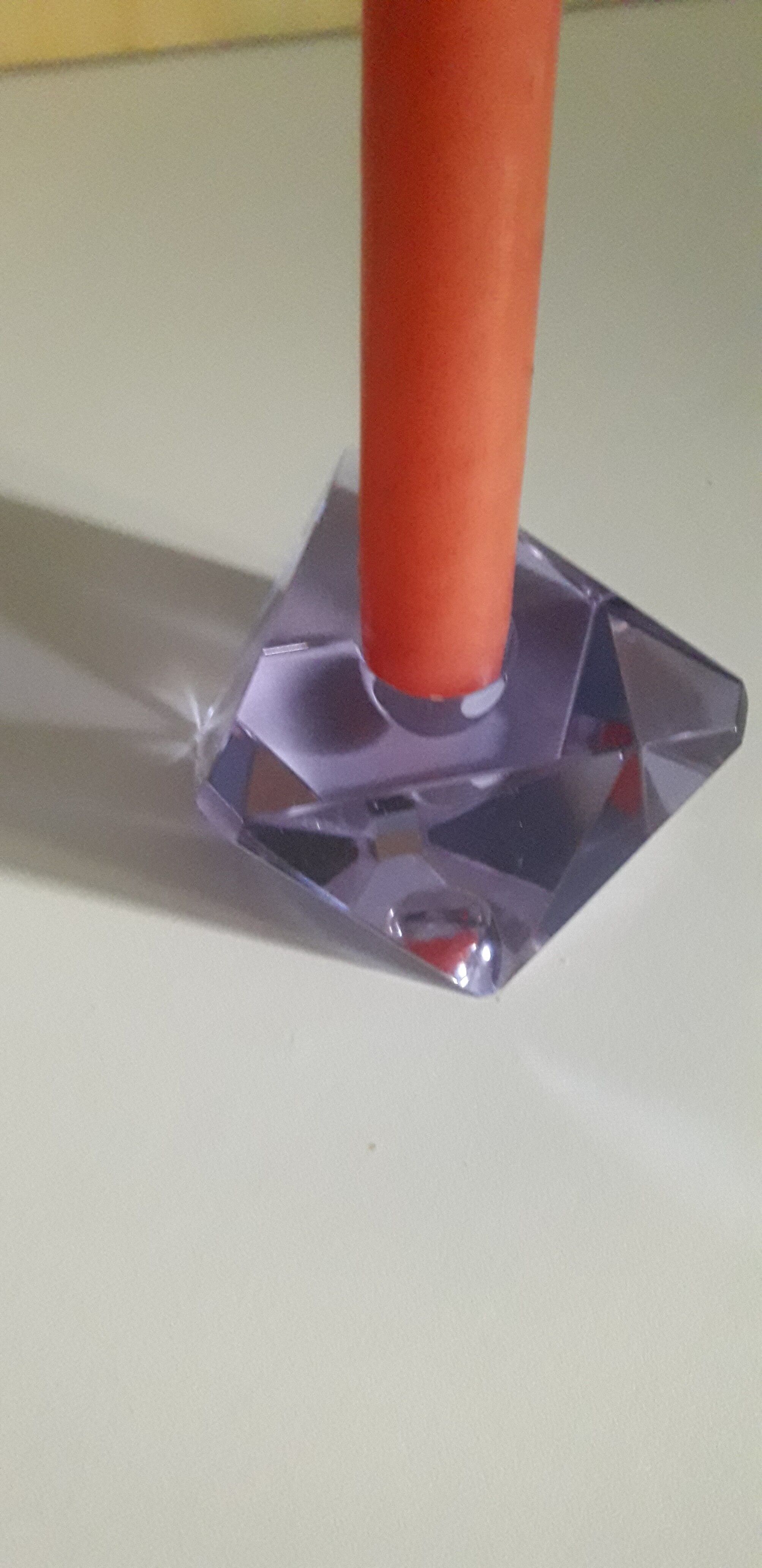 Murano cut glass candle holder