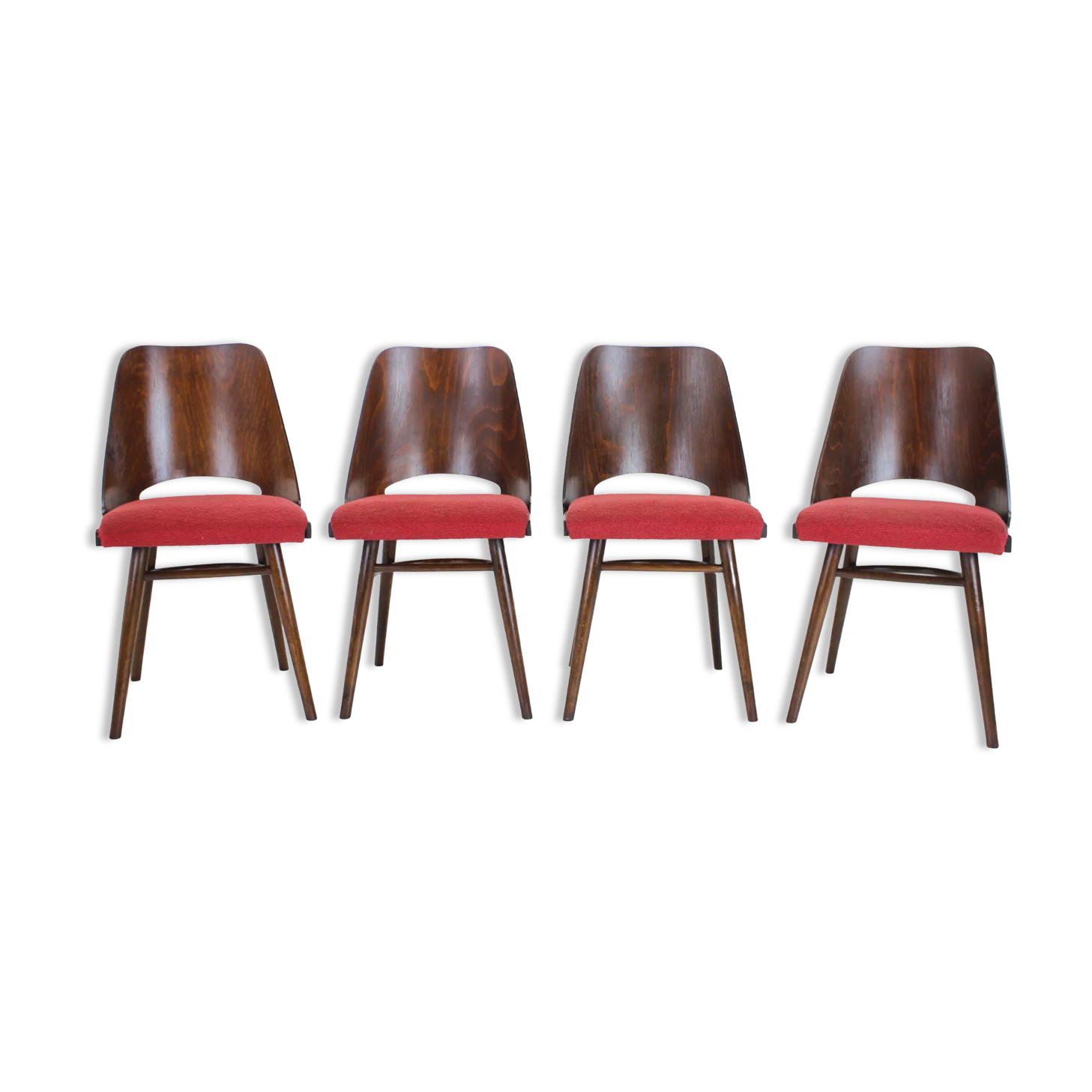1960s Set of 4 Oswald Haerdtl Dining Chairs for Ton/Thonet, Czechoslovakia