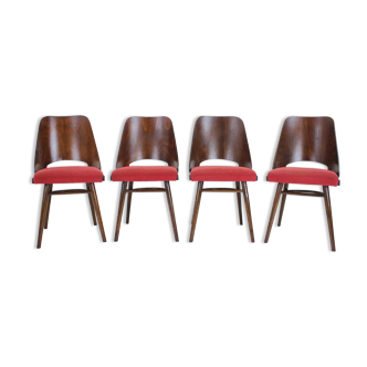 1960s Set of 4 Oswald Haerdtl Dining Chairs for Ton/Thonet, Czechoslovakia