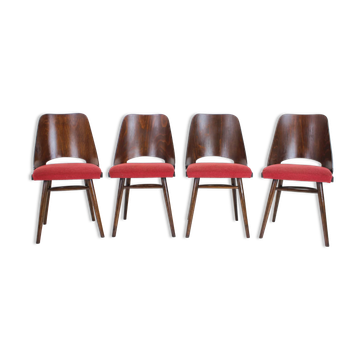 1960s Set of 4 Oswald Haerdtl Dining Chairs for Ton/Thonet, Czechoslovakia