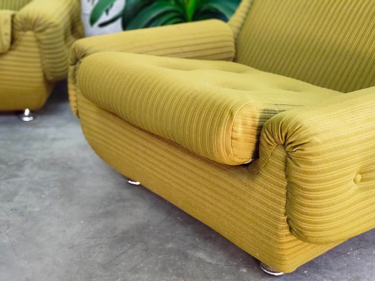 Complete living room Space Age Atlantis olive green 1970