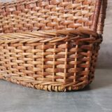 Vintage wicker bottle rack