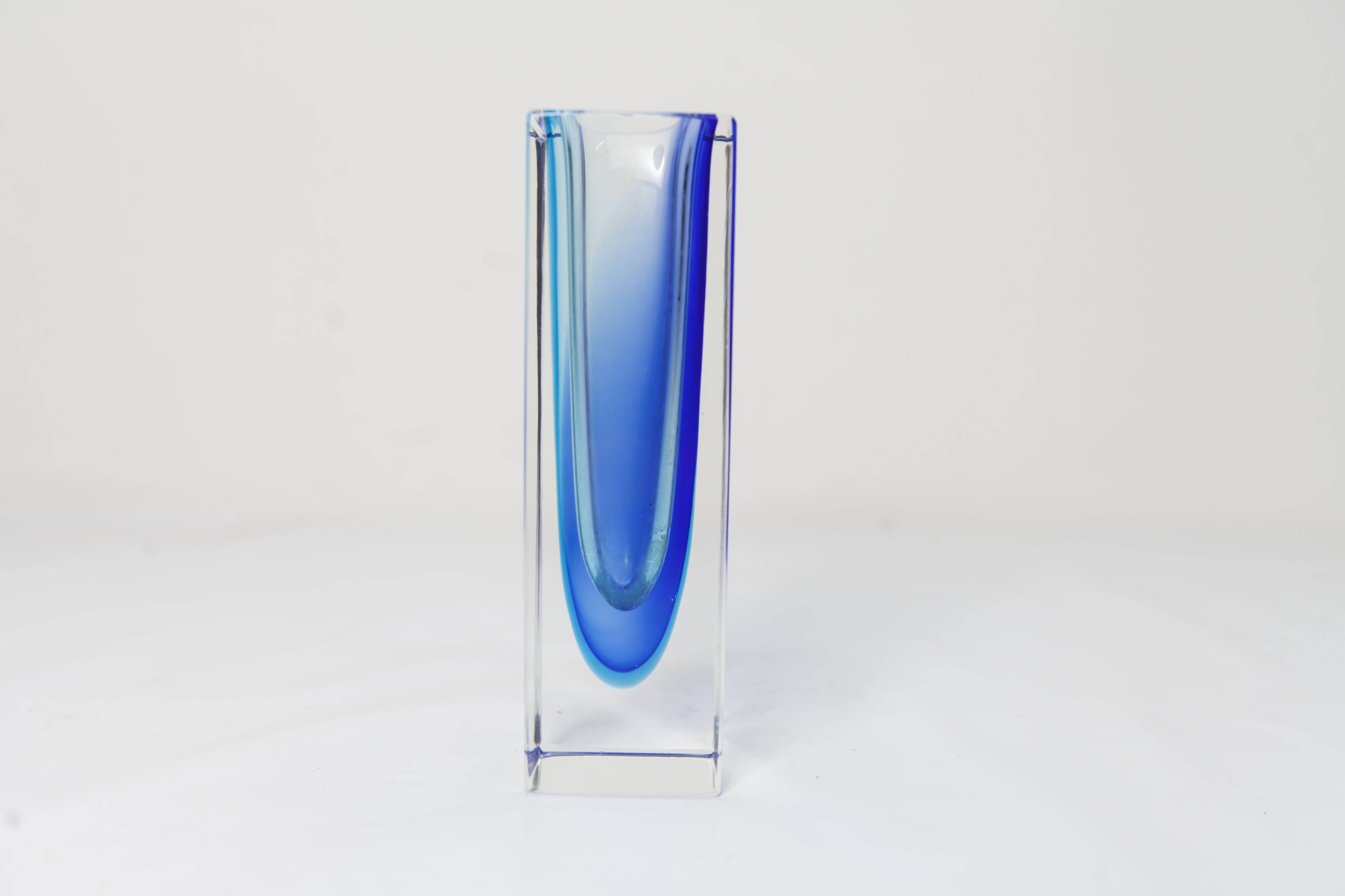 Sommerso Murano blue vase 1960