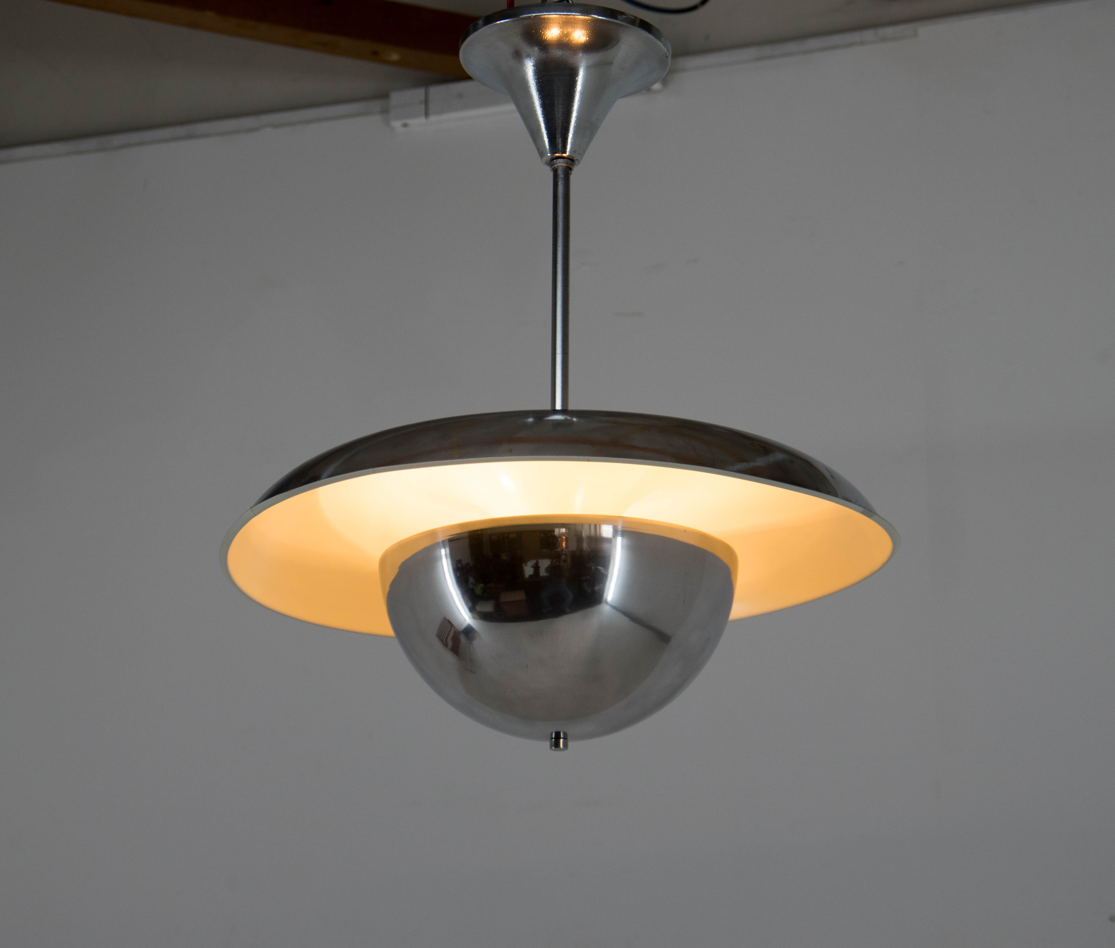 Rare Bauhaus Chandelier by IAS, 1930s, Restored