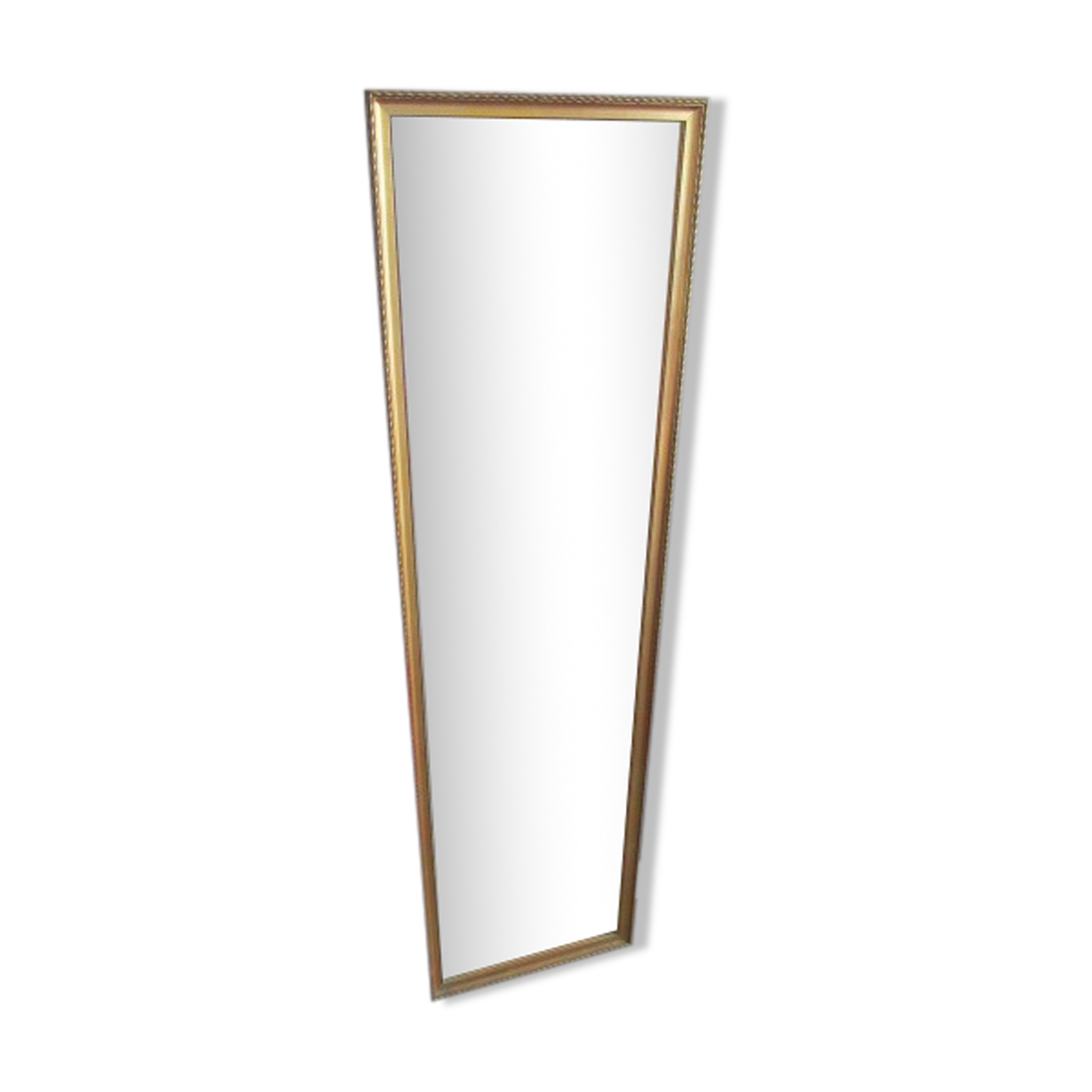 Beveled mirror golden frame 70's 34x124cm
