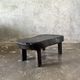 Small old Asian wooden coffee table in Japanese style, kidney-shaped top