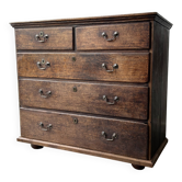 Commode en chêne géorgien antique avec poignées en forme de cou de cygne, vers 1760-1800