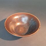 Flared cup in black and nuanced brown enameled ceramic, numbered and Sèvres stamp