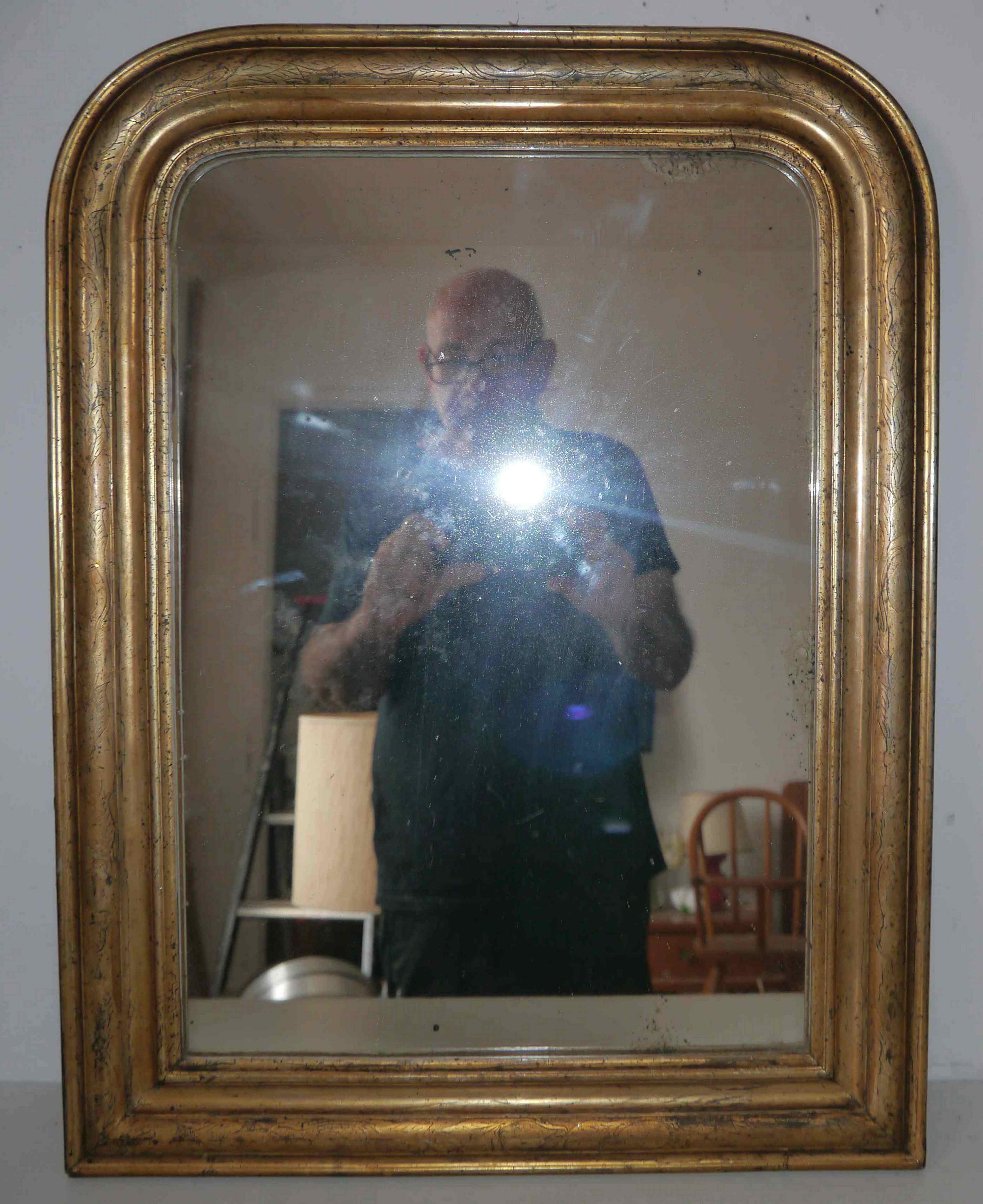 Old mirror louis Phillipe style gilded 670 mm x 510 mm