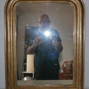 Ancien miroir style Louis Phillipe doré 670 mm x 510 mm