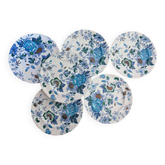 lot of 6 old English earthenware flat plates Mason's