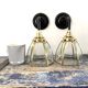 Paire d’appliques vintage en verre et laiton