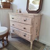 Vintage chest of drawers in patinated wood