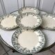 lot of 5 flat plates Terre de Fer Digoin Sarreguemines model "Suzanne" late nineteenth