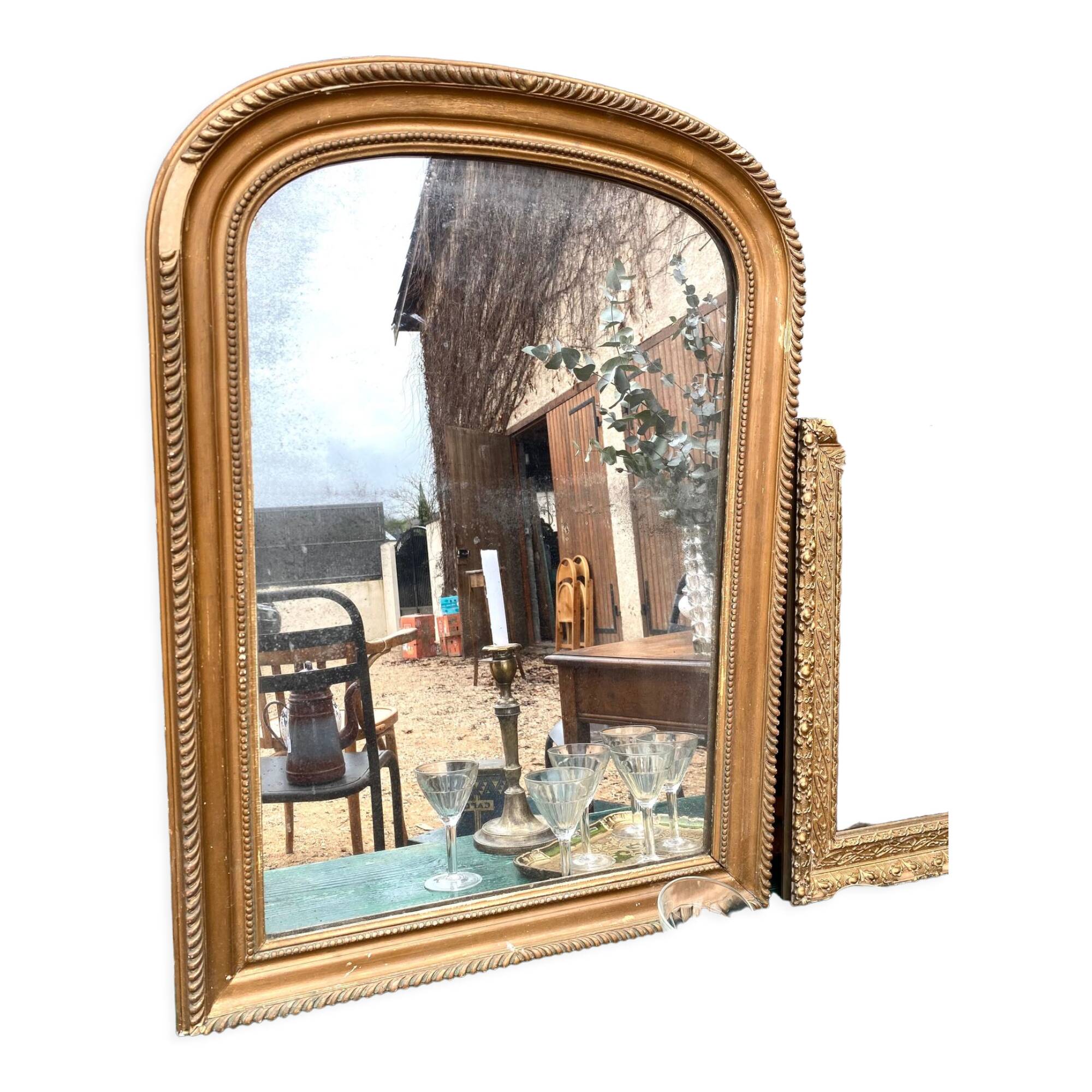 Old gilded mirror Louis Philippe style, 80x57 cm