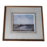 Ancient painting depicting a seascape.