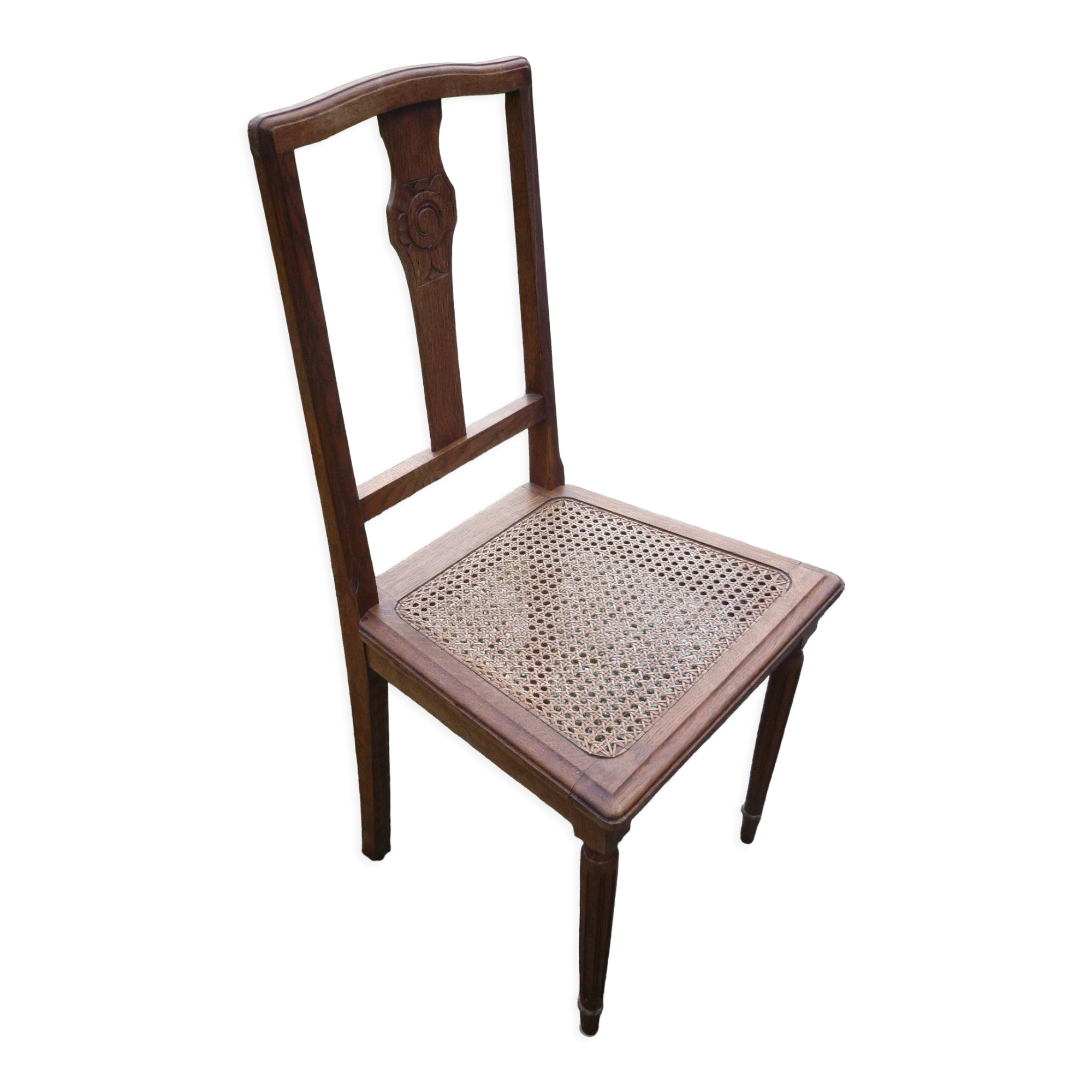 Wooden chair and art-deco annage