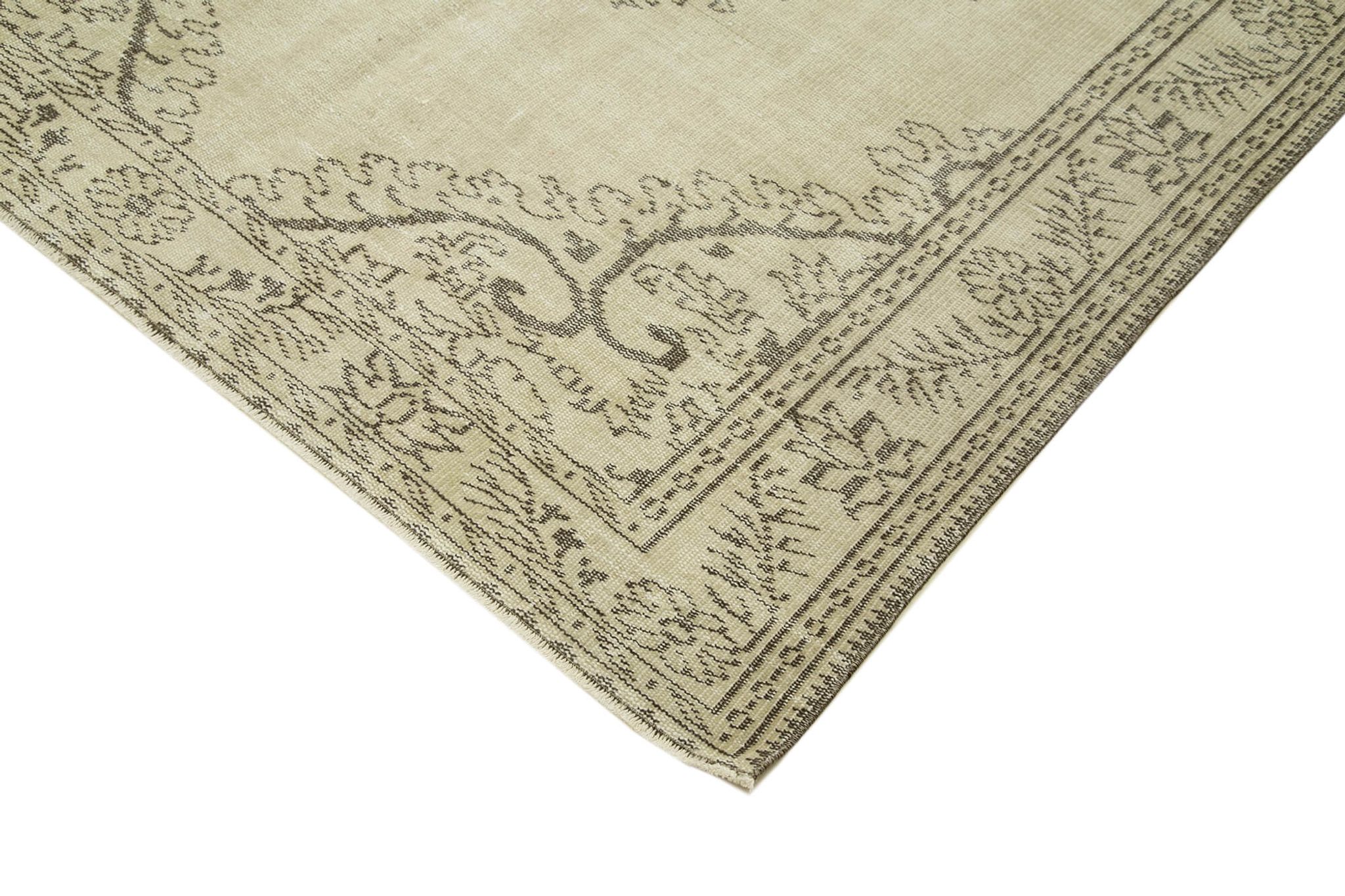 Handwoven rustic anatolian beige carpet 177 cm x 291 cm
