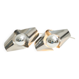 Pair of chrome wall lights, Space Age, 1970-1980