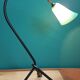 Light tripod lamp shade glass green sprit 1950