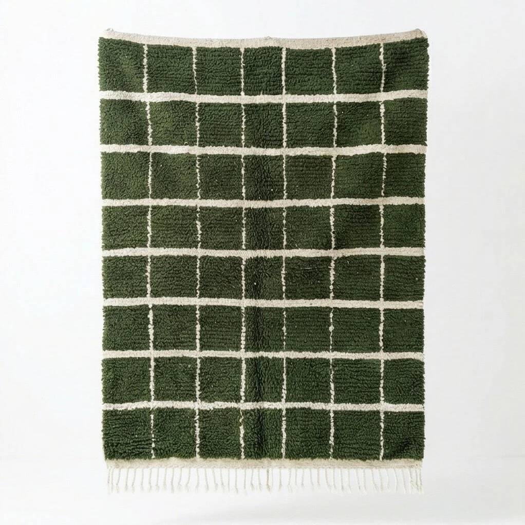 Green Berber rug 200x300 cm