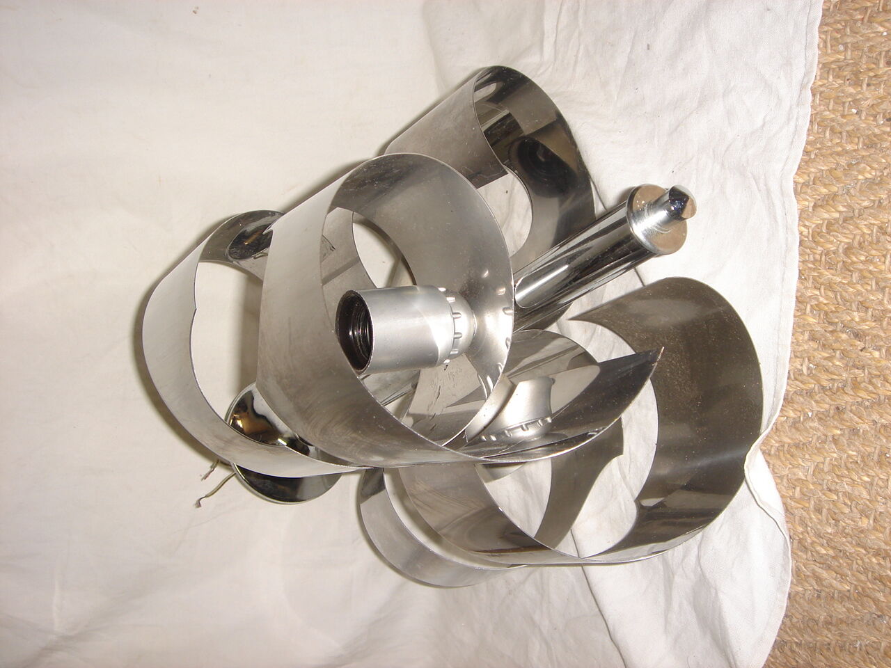 Space Age stainless chrome ceiling lamp 1970