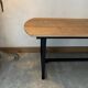 Wooden coffee table with metal legs