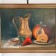 Ancien Tableau Peinture Huile Nature Morte Cadre Doré Signé Marcille 1990