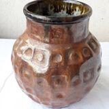 Brown stoneware vase