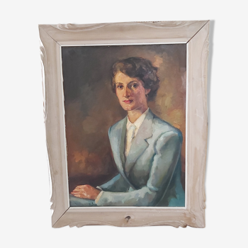 Portrait à huile sur toile 1920-1930