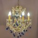 Chandelier with blue pendants