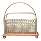 Adorable victorian s.hall magazine rack. brass/mahogany.