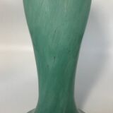 Vintage speckled green marbled glass vase, art nouveau