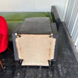 Vintage 70s green moumoute sofa and armchair