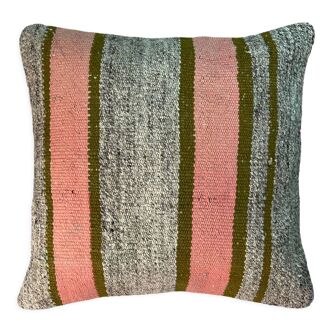 Housse de coussin en kilim turc vintage 40 x 40 cm