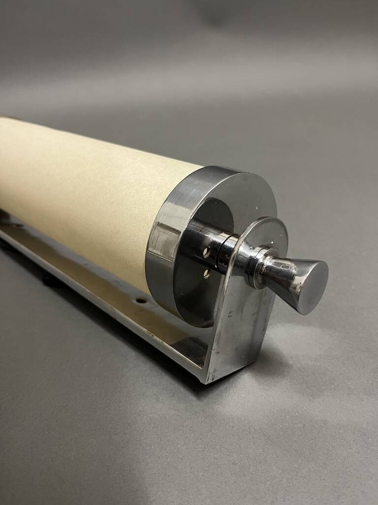 modernist nickel-plated metal wall light