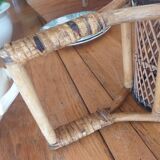 Rattan and bamboo bottle holder