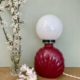 Vintage ceramic and opaline lamp